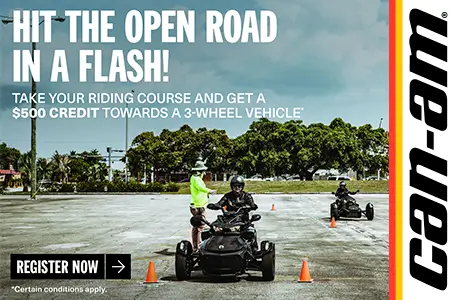 You are currently viewing Take your riding course and get a $500 credit towards a 3-wheel vehicle – ATV