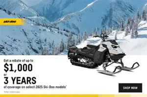 Read more about the article Get a $1,000 rebate or 3 years of coverage or financing starting at 1.99% for 36 months on select 2025 Ski-Doo and Lynx models – Snowmobile
