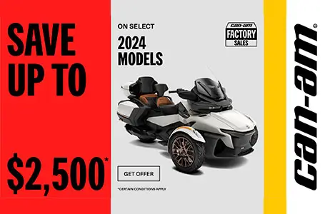 Read more about the article Get a rebate up to $2,500 or an additional year of coverage or financing starting at 2.99% for 60 months on 2024 Can-Am 3-Wheels – ATV