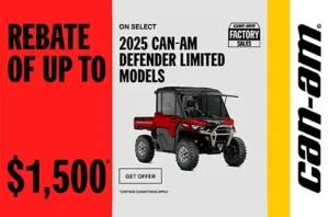 Read more about the article Rebate of up to $1,500 on select 2025 Can-Am Defender Limited models – Side x Side