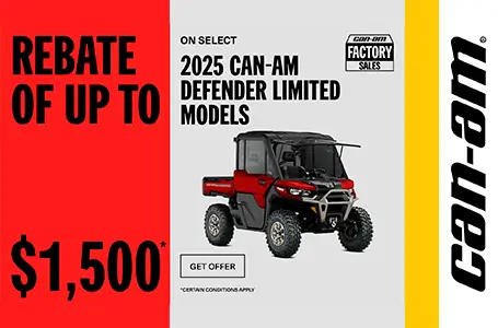 Read more about the article Rebate of up to $1,500 on select 2025 Can-Am Defender Limited models – Side x Side